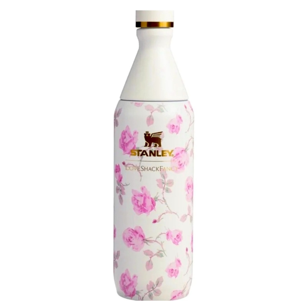 BNIB never opened love shack fancy Stanley all day Slim bottle ribbon Rosa 20 oz